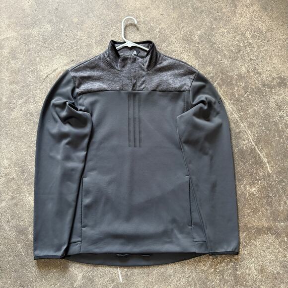 Adidas Sweatshirt Mens M Gray Response 1/4 Zip Graphite Kobe Climalite Sweater - Picture 1 of 10